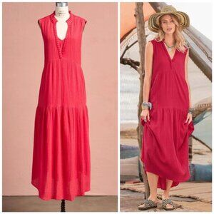 Sundance Pink Cotton‎ Gauze Sleeveless Maxi Dress